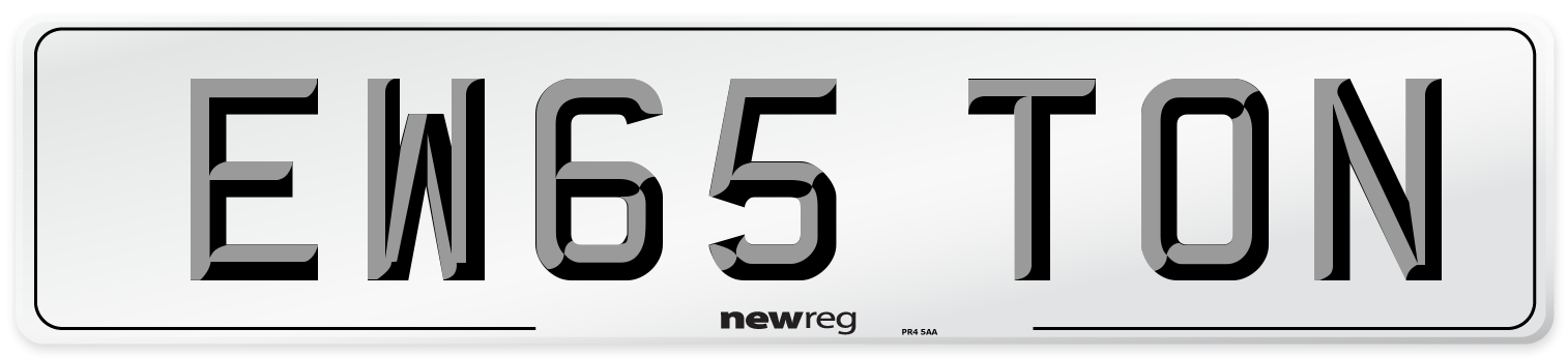 EW65 TON Number Plate from New Reg
